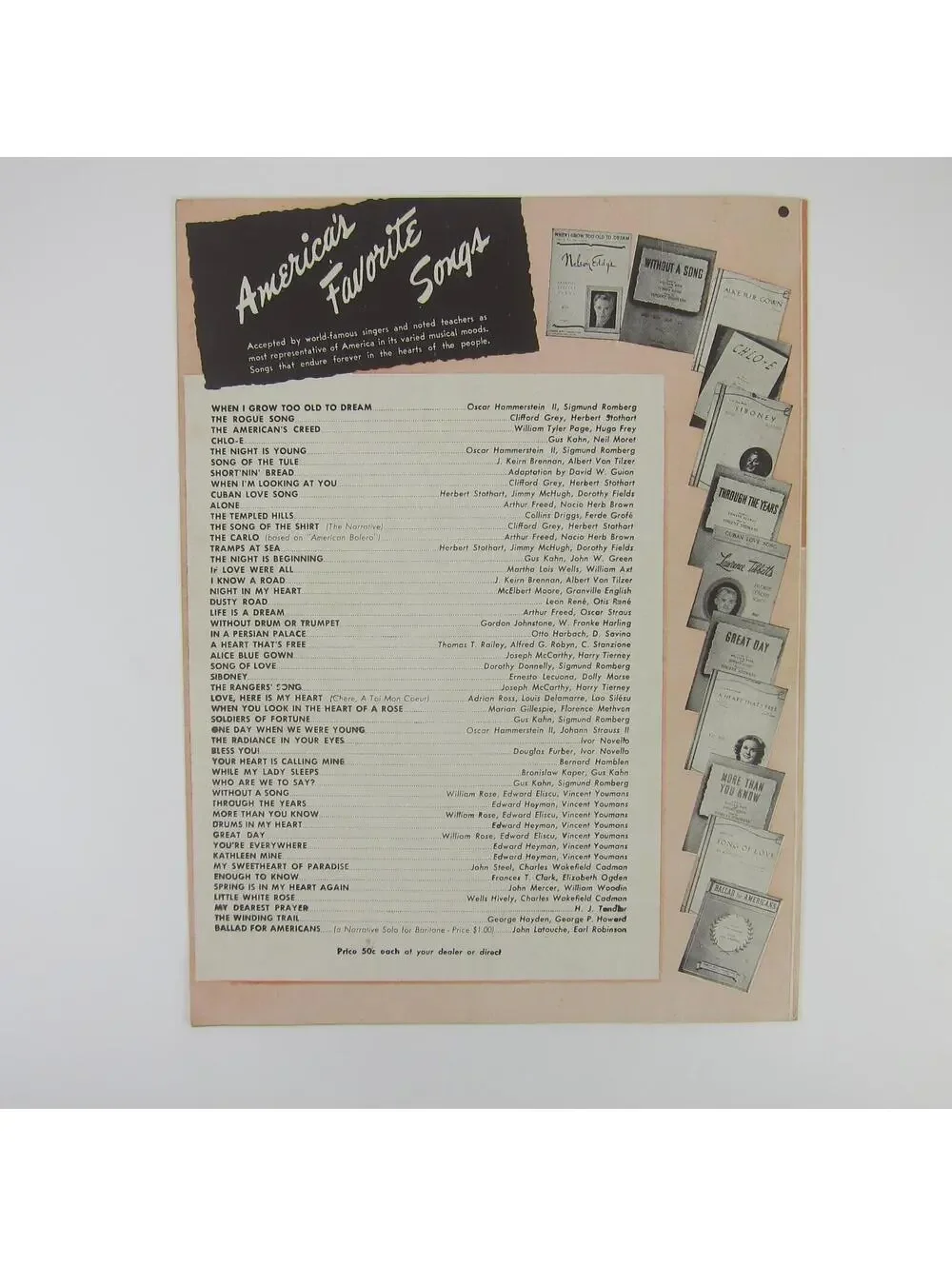 Sheet Music Rum and Coca-Cola Andrews Sisters Vintage 1944